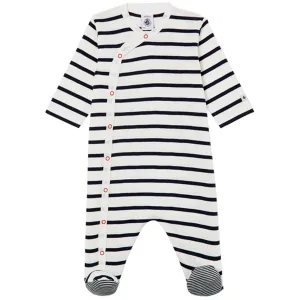 Petit Bateau Body Suit Dors Bien White/Black Stripes