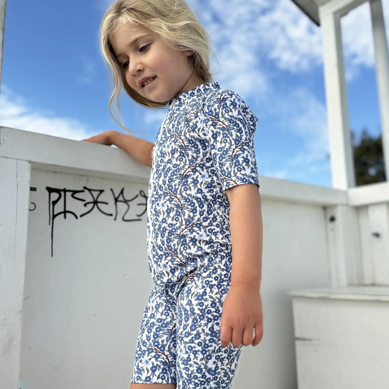 Petit Crabe Empress B Natsu Sunsuit S/S - Made With Liberty© Fabric