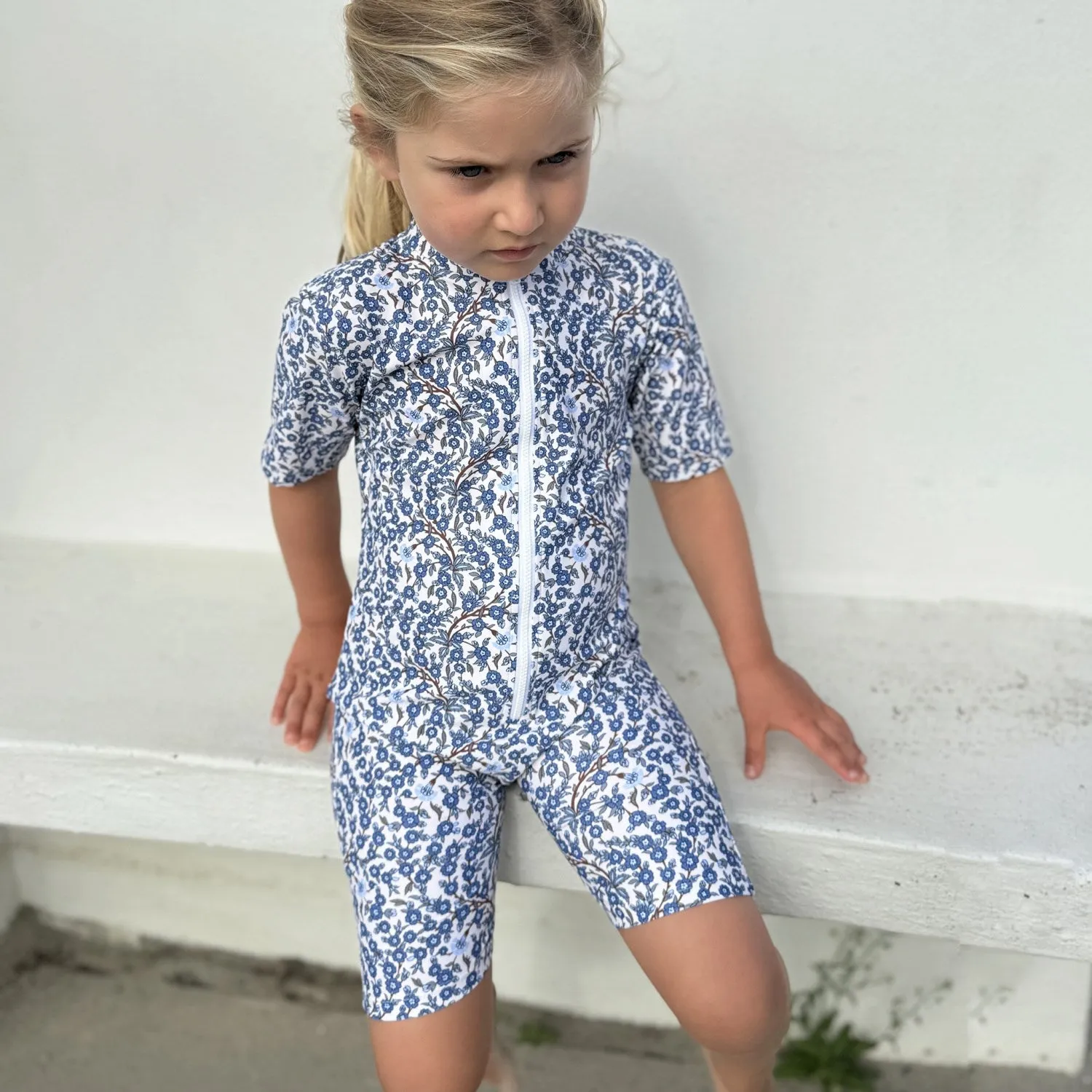 Petit Crabe Empress B Natsu Sunsuit S/S - Made With Liberty© Fabric