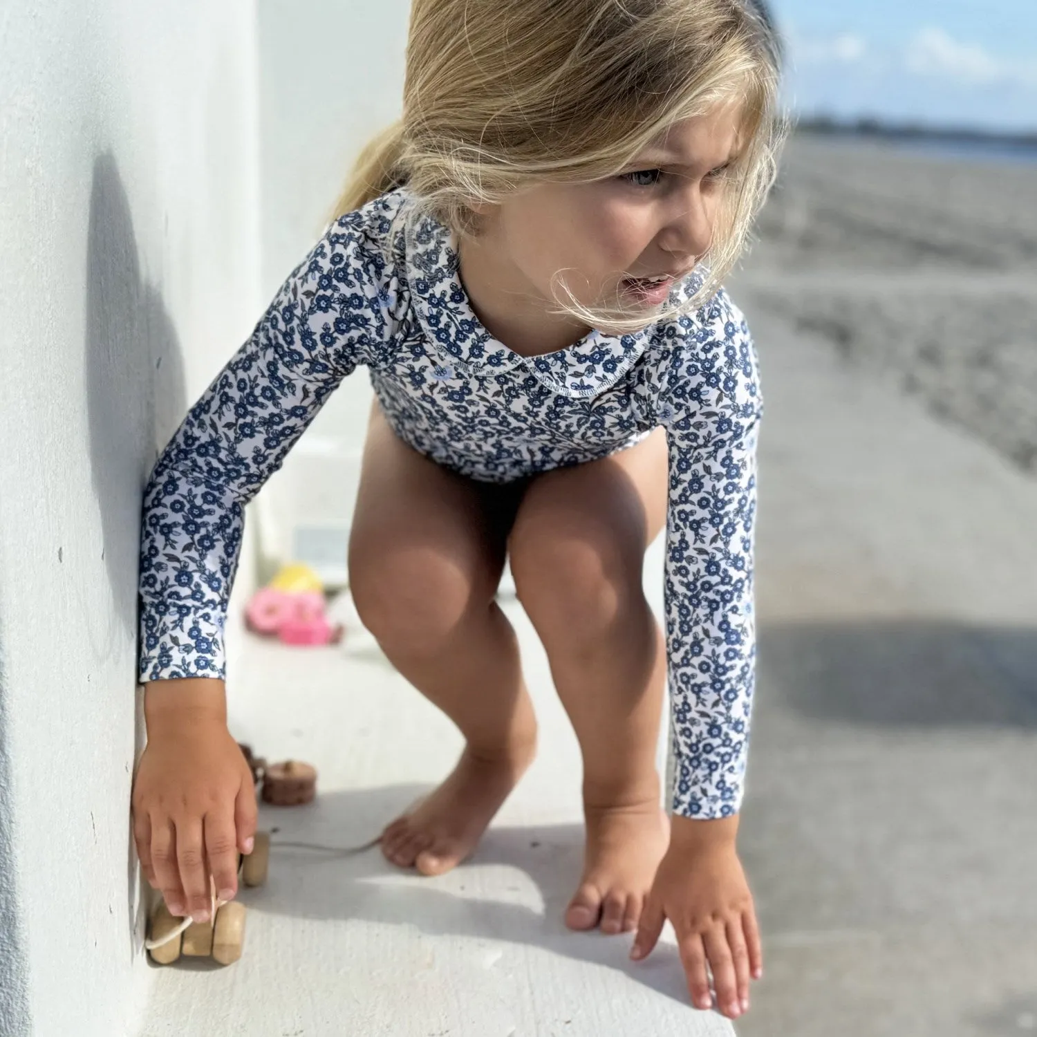 Petit Crabe Empress B Peeter Pan Collar Swimsuit L/S - Made With Liberty© Fabric