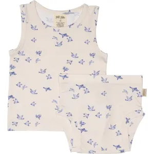 Petit Piao Blue Bird Underwear Set Printed