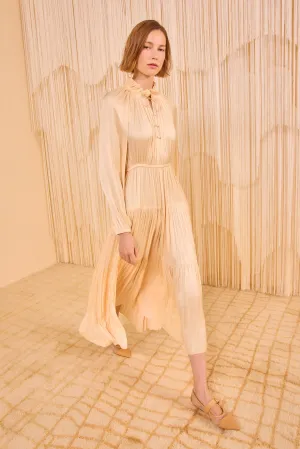 Riley Long Sleeve Midi Dress - Pearlescent Ulla Johnson