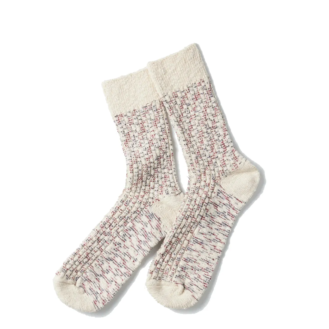 RoToTo Original Organic Classic Slub Sock Navy / Burgundy