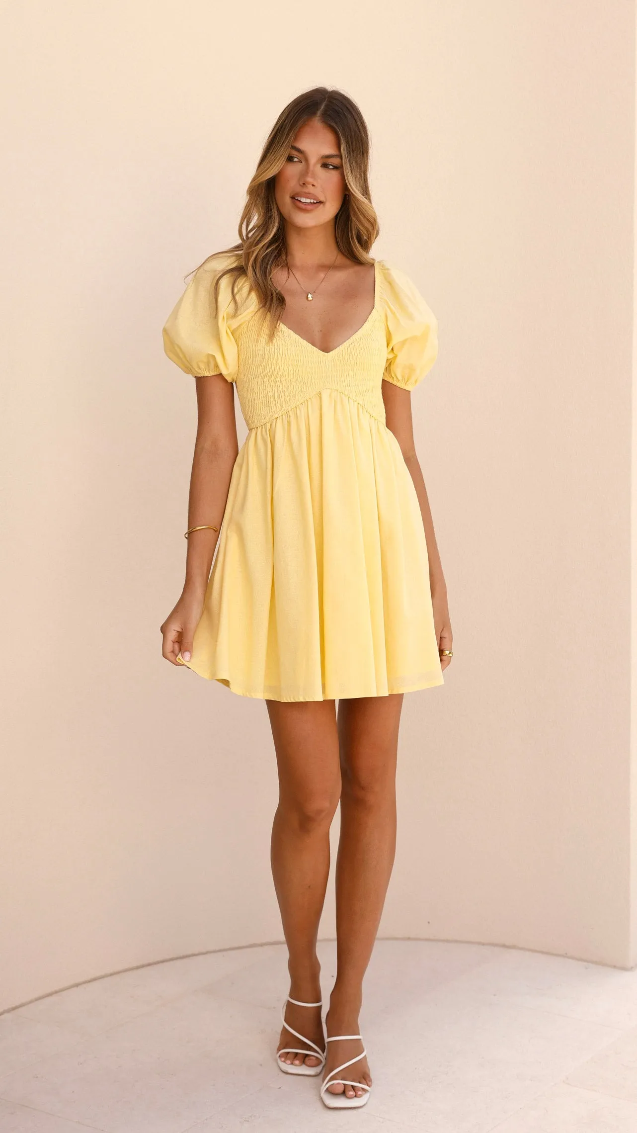 Sahirah Mini Dress - Yellow Billy J