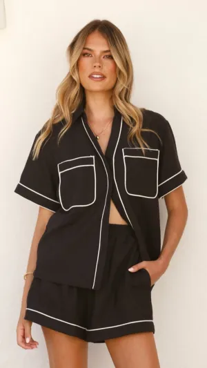 Salome Button Up Shirt - Black/White Billy J