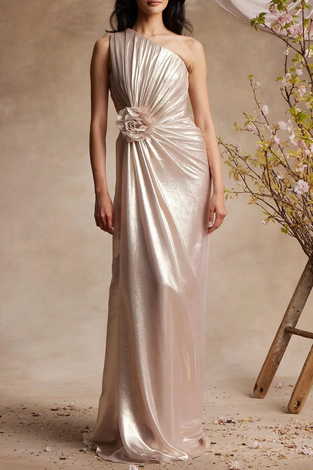 Sleeveless Drape Gown