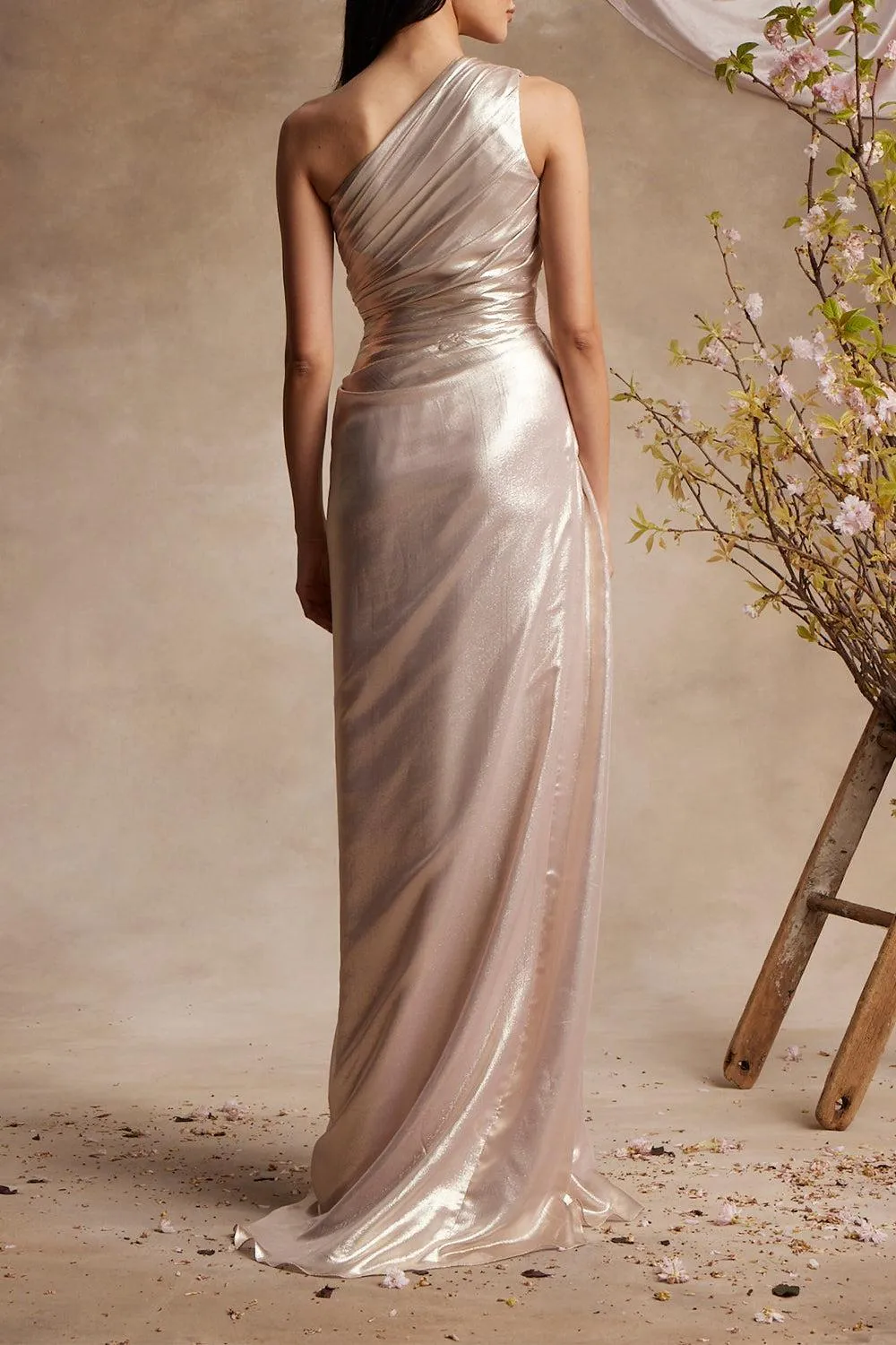 Sleeveless Drape Gown