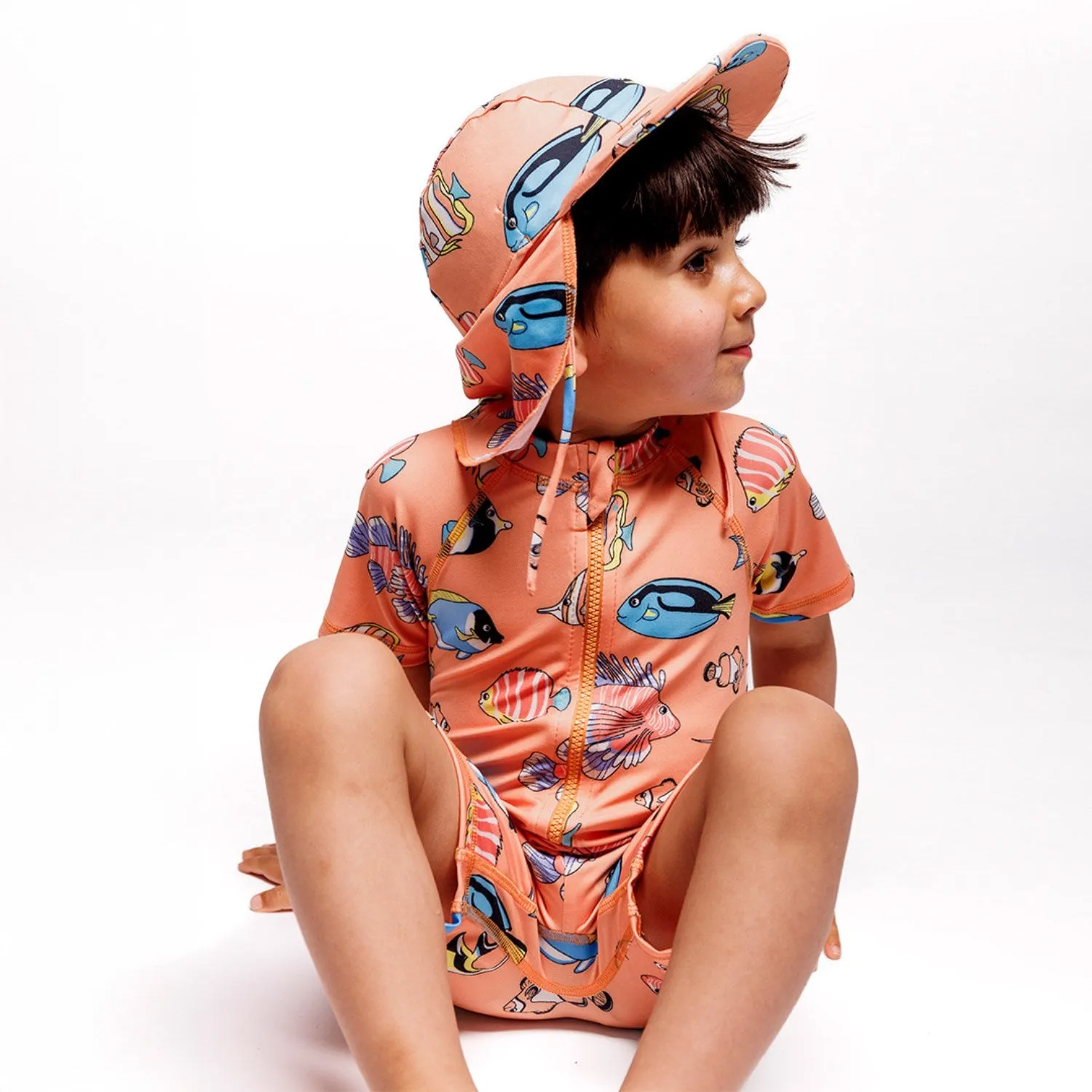 Småfolk Papaya UV50 Swimsuit With fisk