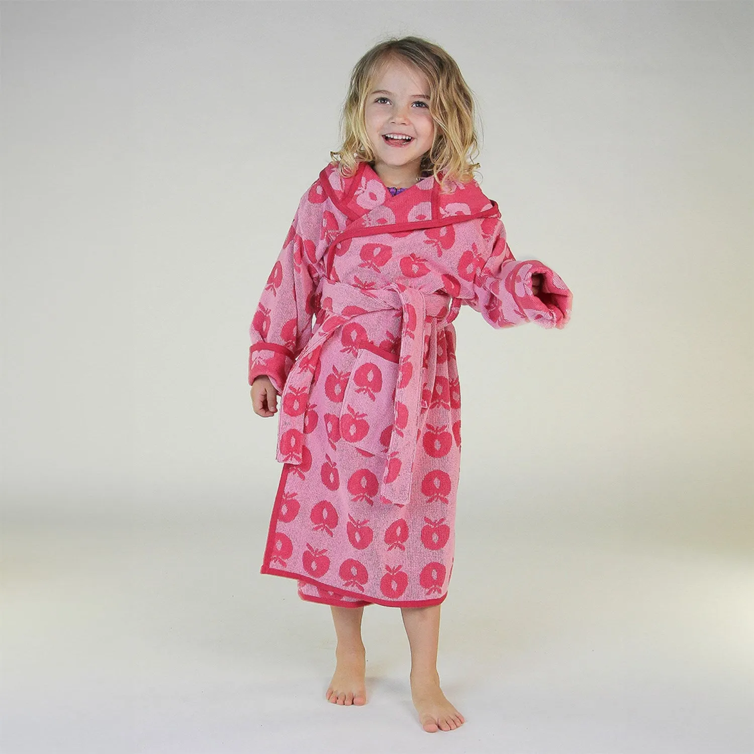 Småfolk Sea Pink Bathrobe With Apples