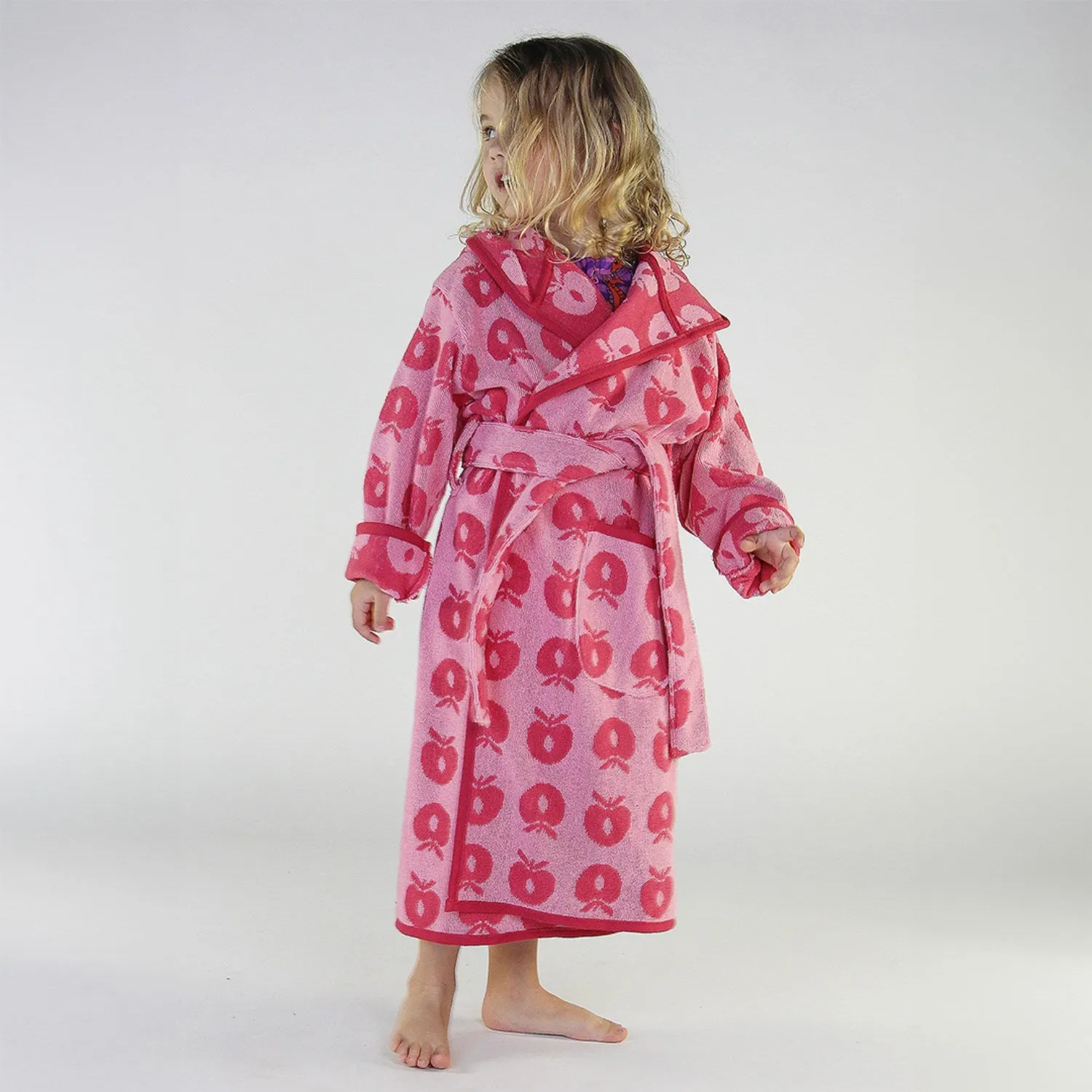 Småfolk Sea Pink Bathrobe With Apples