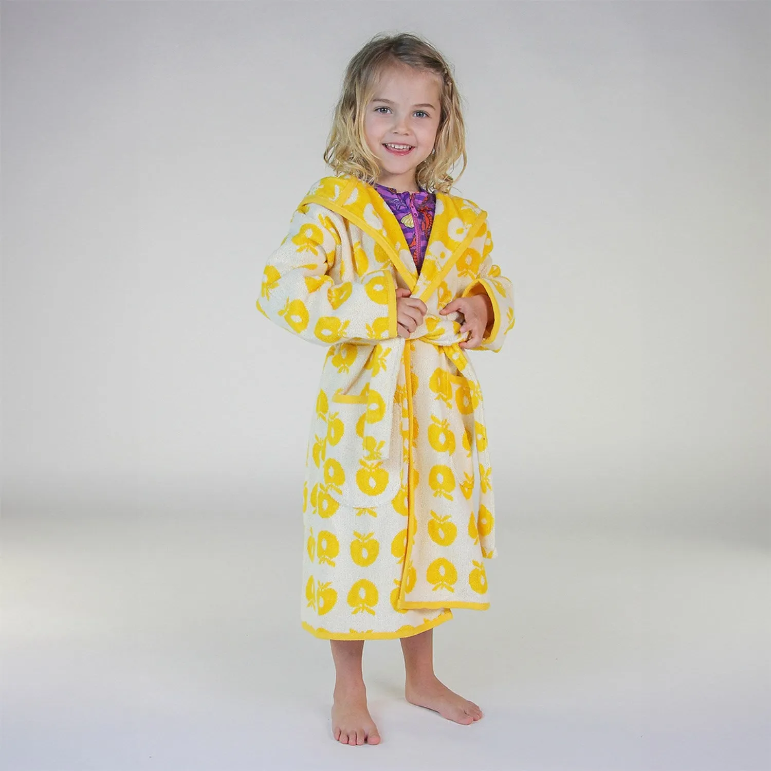Småfolk Yellow Bathrobe With Apples