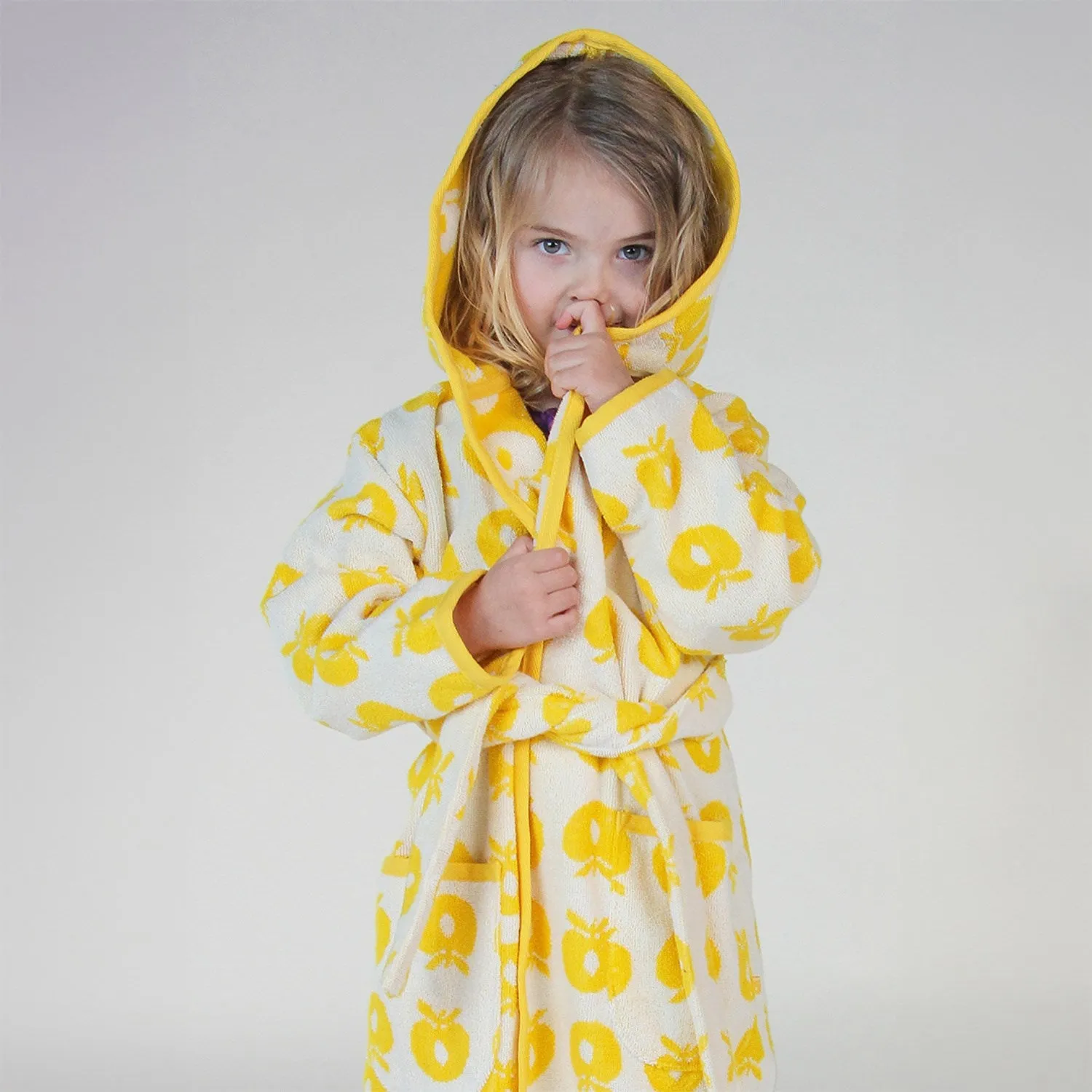 Småfolk Yellow Bathrobe With Apples