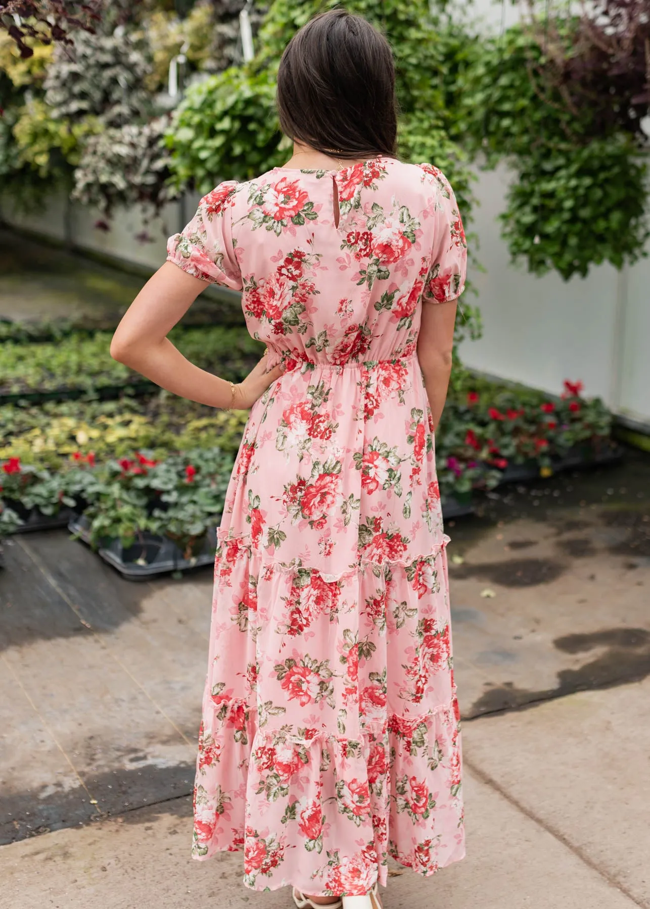 Stacy Pink Floral Smocked Dress