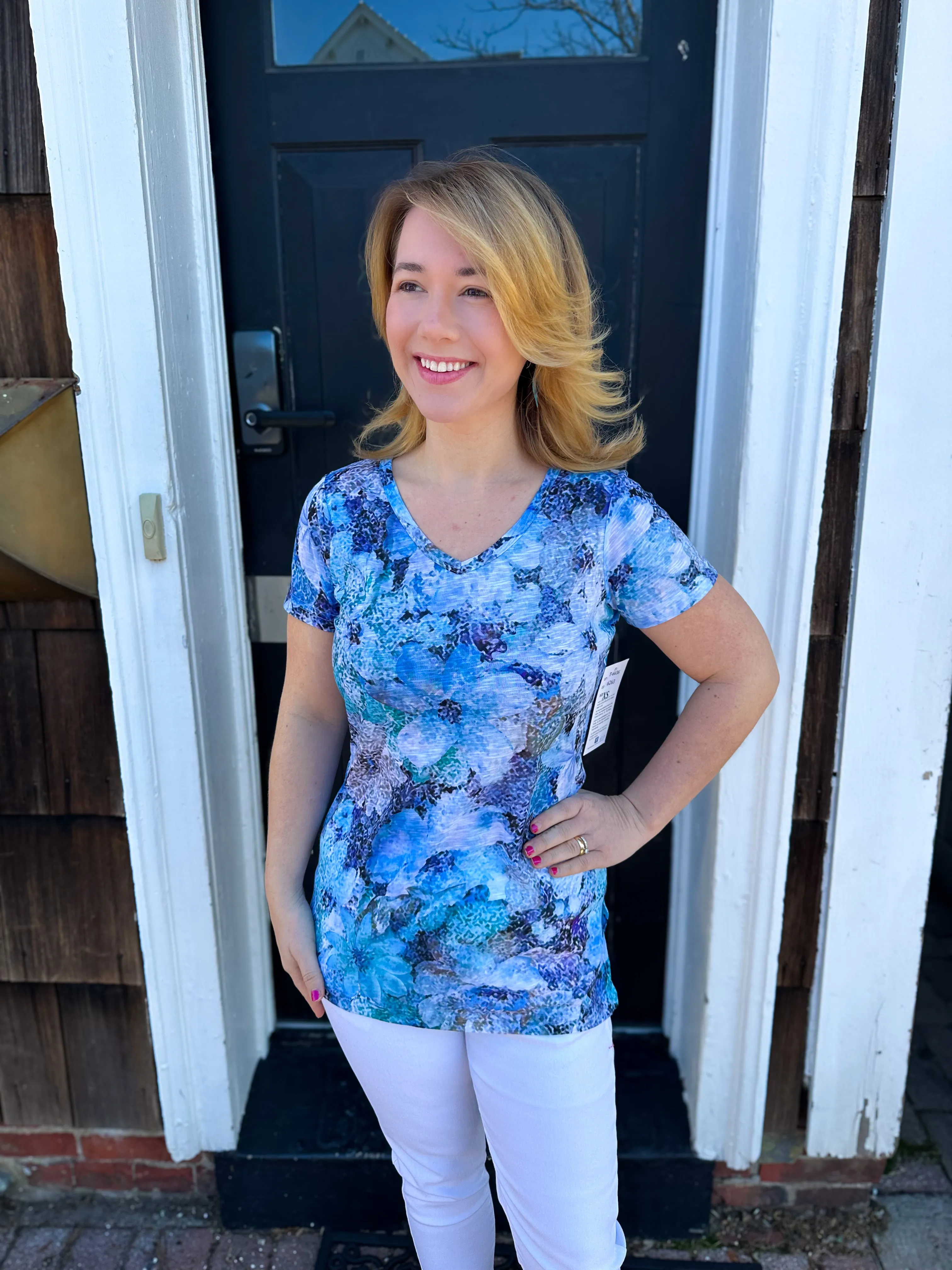 Tango Mango Blue Flower Tee