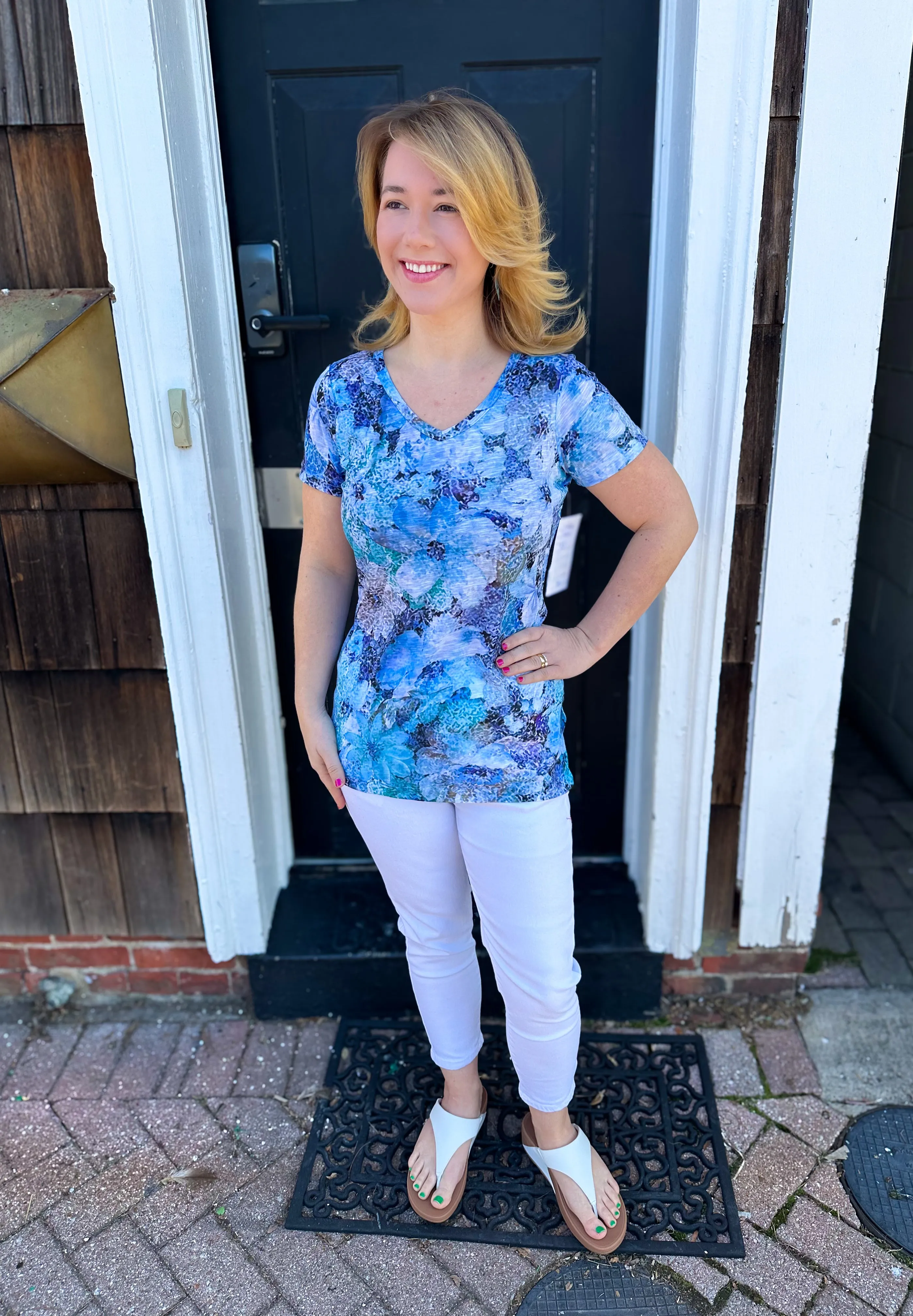 Tango Mango Blue Flower Tee