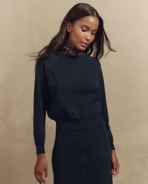 The Crew Neck Sweater. -- Dark Navy The Great