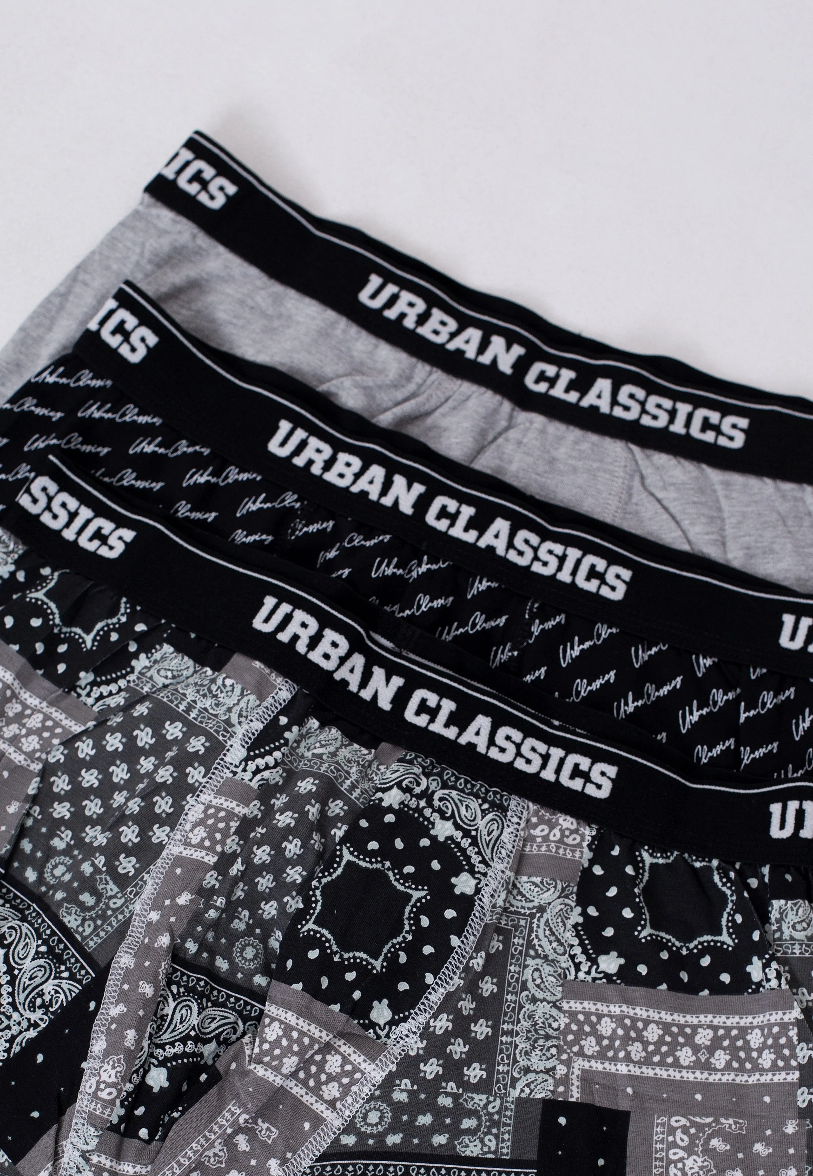 Urban Classics - Organic Pack Of 5 Bndn Gry/Gry/Blk/Wht/Scrpt Blk - Boxershorts