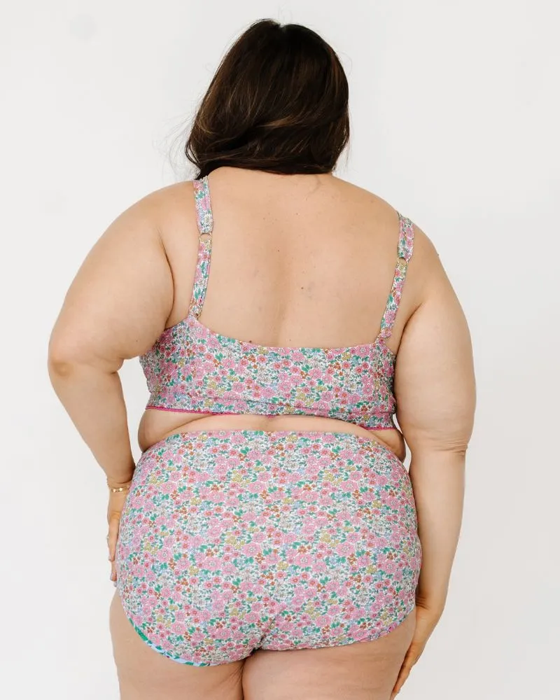 Whimsy Floral / Trellis Floral Reversible Ultra High-Waist Bottom