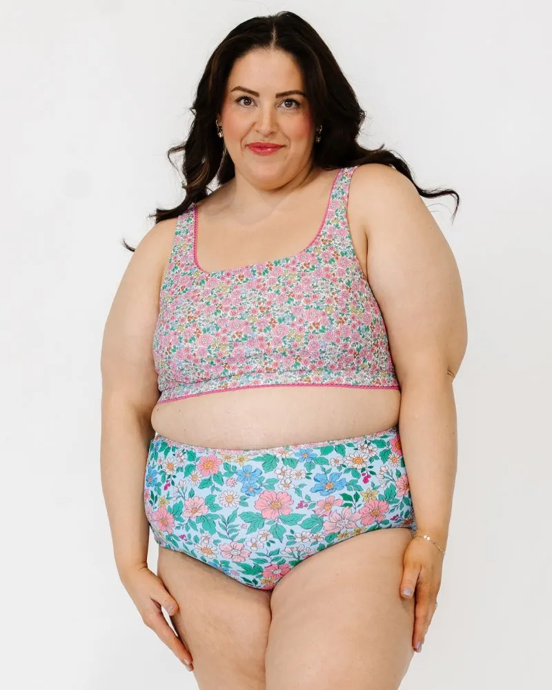 Whimsy Floral / Trellis Floral Reversible Ultra High-Waist Bottom