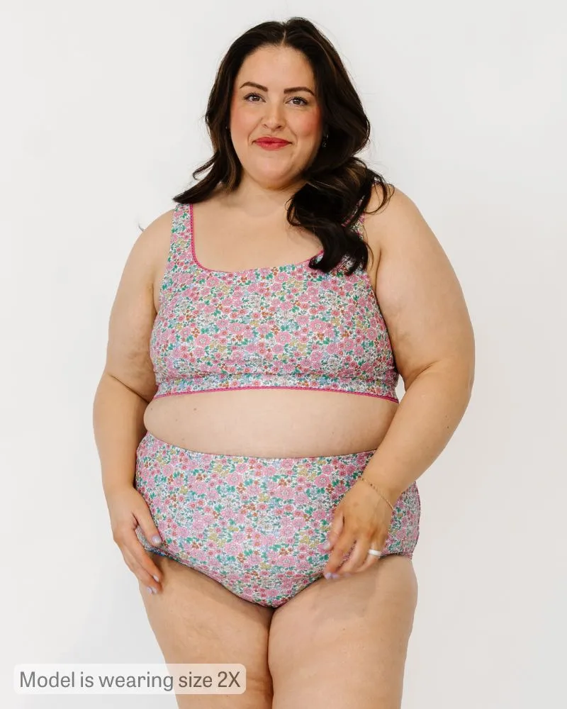 Whimsy Floral / Trellis Floral Reversible Ultra High-Waist Bottom