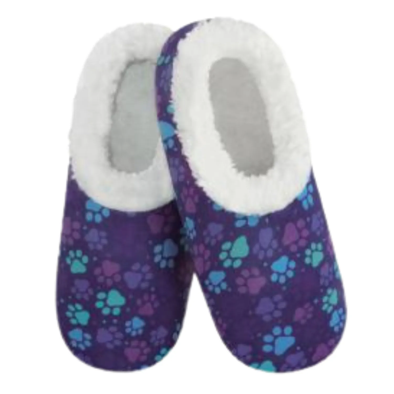 Women's Classic Cozy Snoozies Blue and Purple Paw Prints