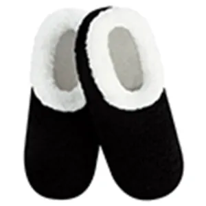 Women's Classic Snoozies Cozy Teddy Sherpa Solid Color Black