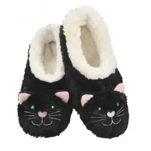 Women's Furry Animals Cozy Snoozies Black Cat