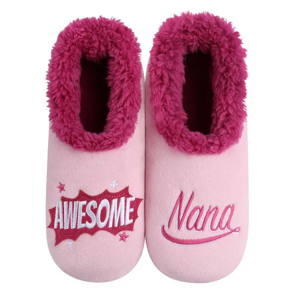 Women's Simply Pairables Cozy Snoozies Pink Awesome Nana