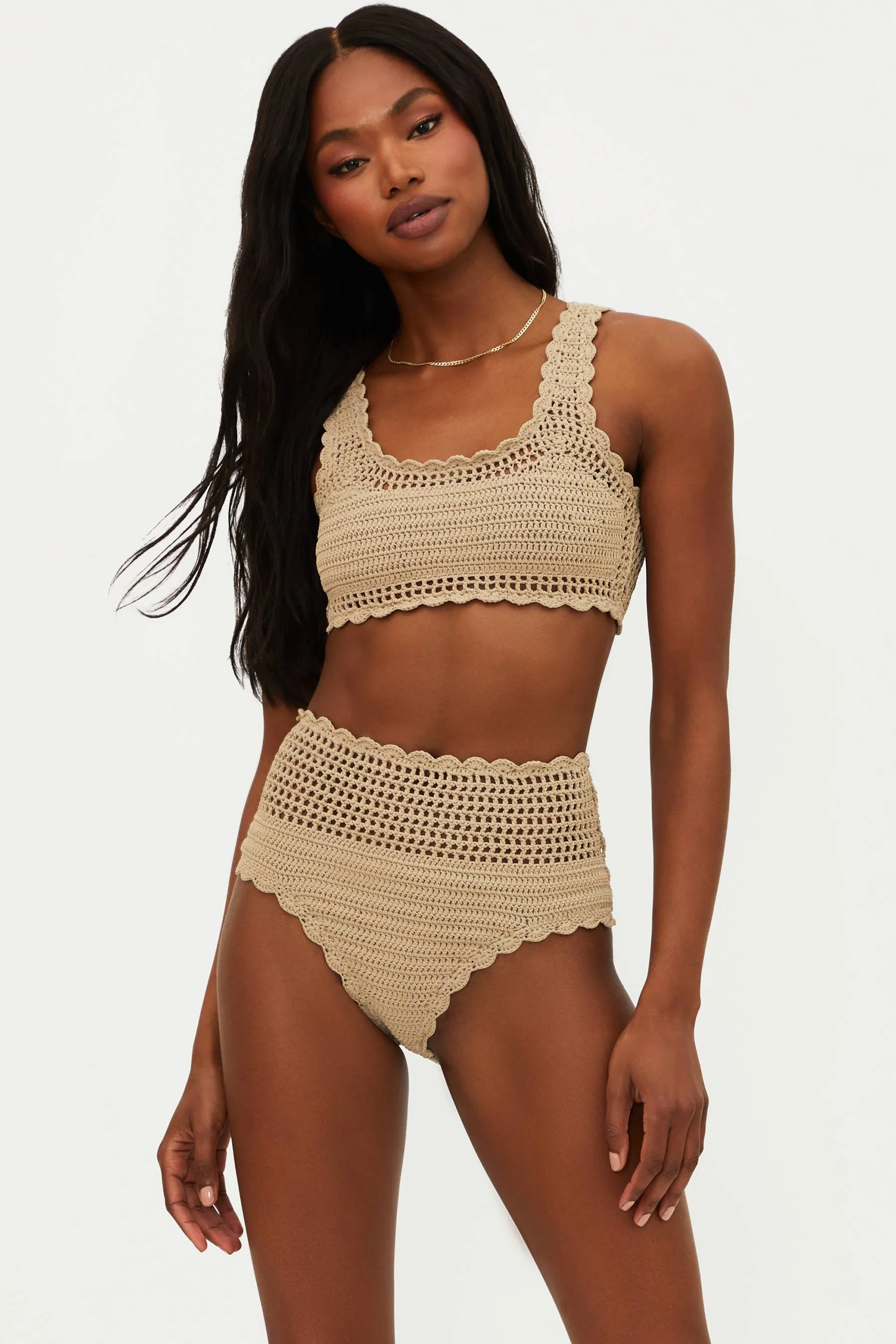 Wyatt Bottom Tan Crochet Beach Riot