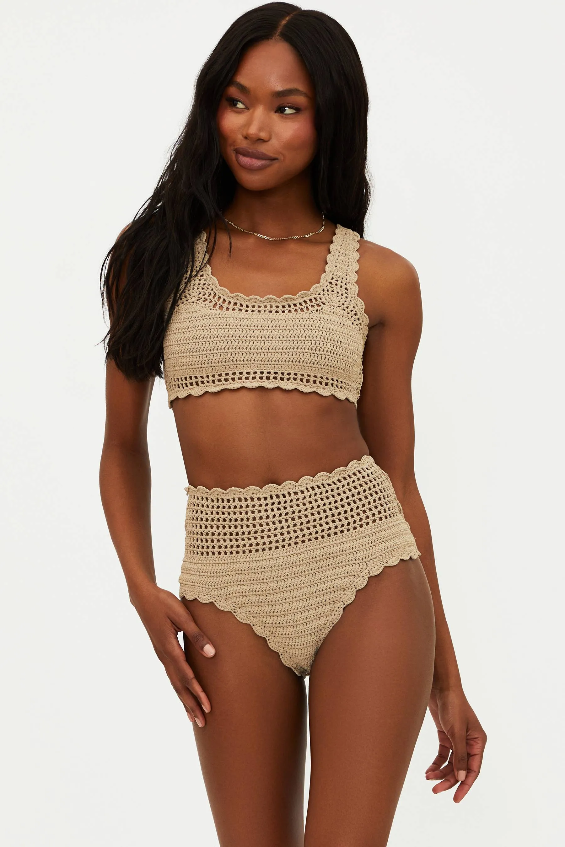 Wyatt Bottom Tan Crochet Beach Riot