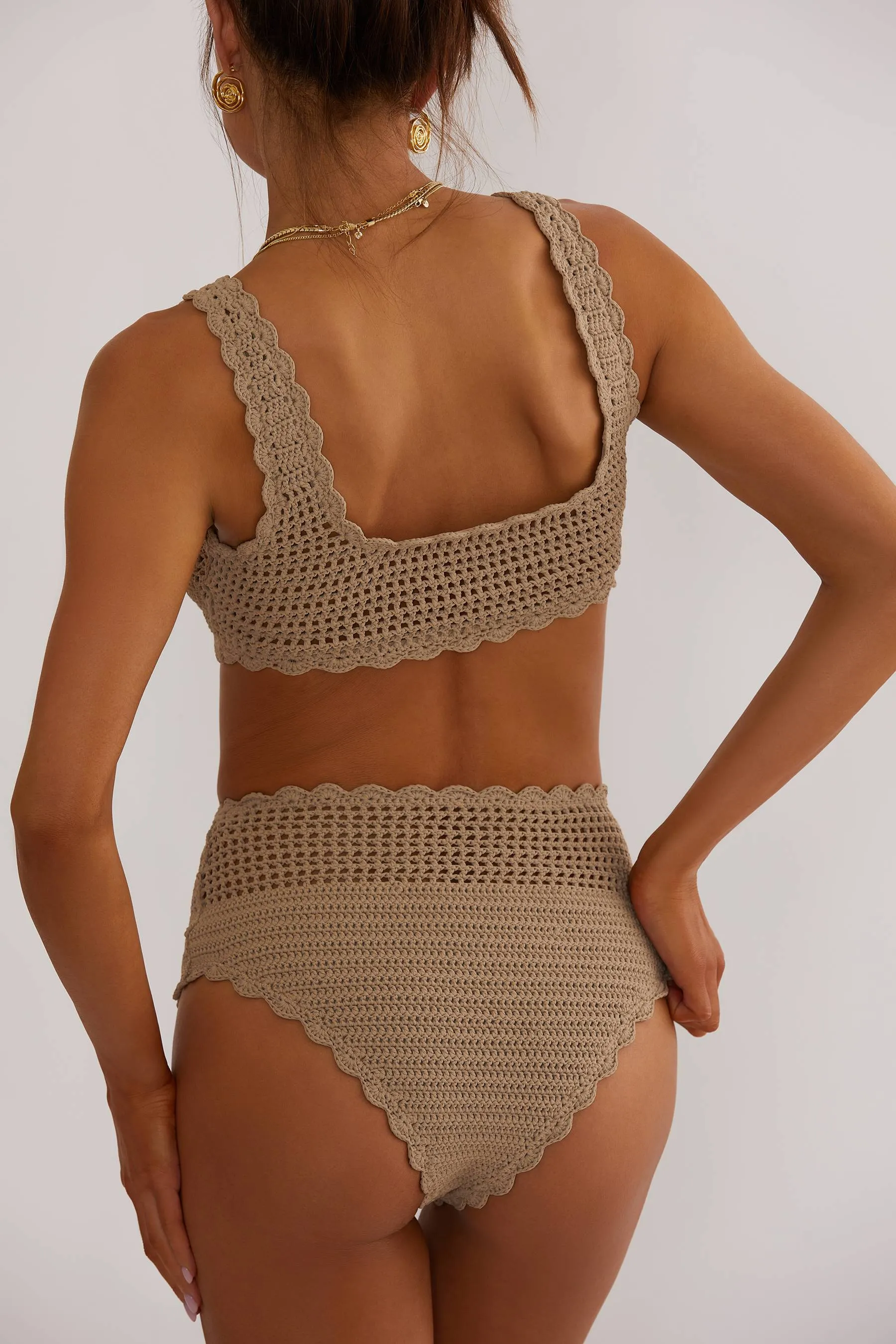 Wyatt Bottom Tan Crochet Beach Riot