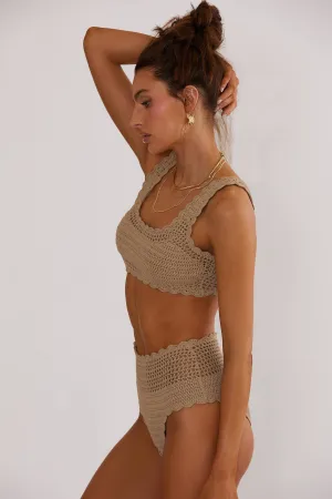 Wyatt Bottom Tan Crochet Beach Riot