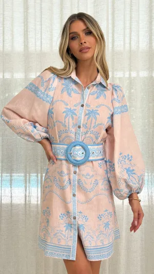 Xander Long Sleeve Mini Dress - Blue Billy J