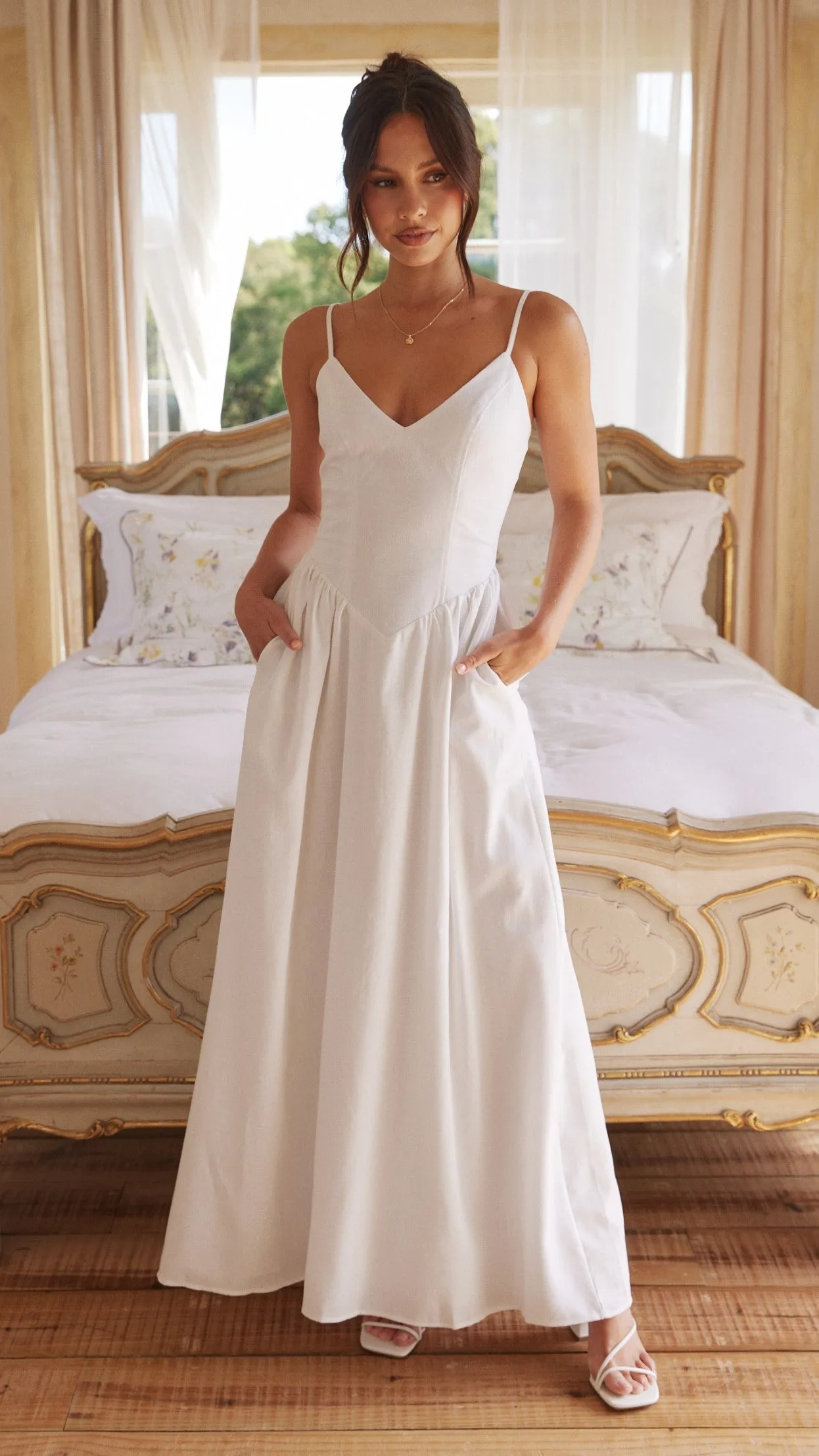 Zephy Maxi Dress - White Billy J